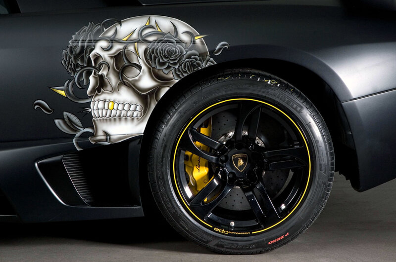 Lamborghini with Skull Art