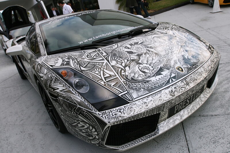 Lamborghini with Tribal Art — Black