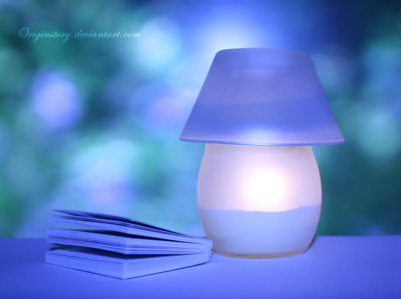 Lamp and Book on Table