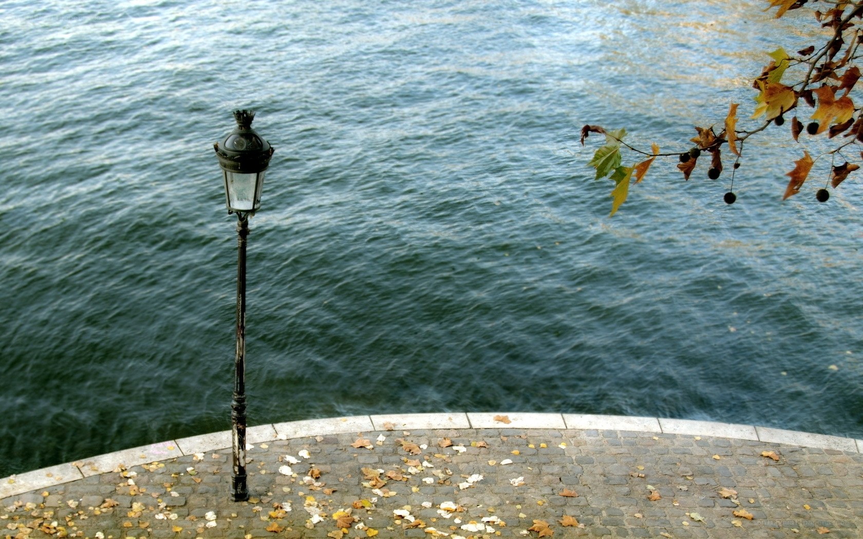 Lamp post by the river