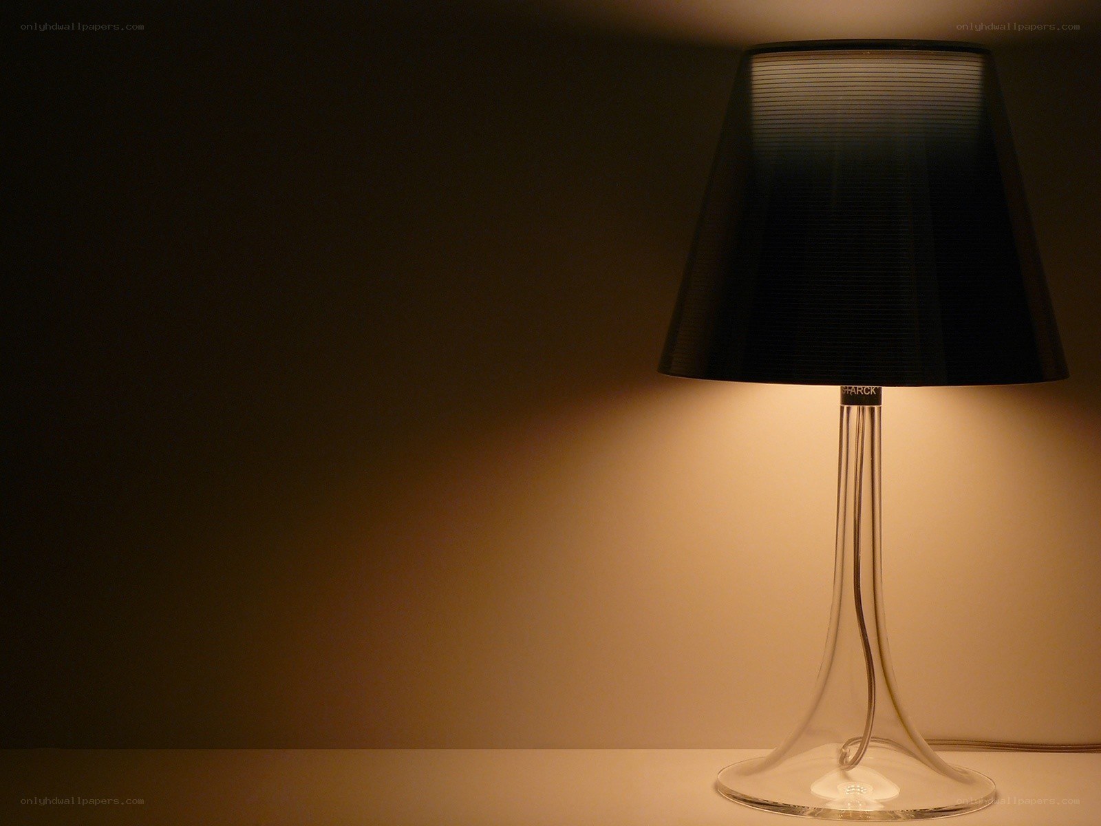 Lamp with black shade