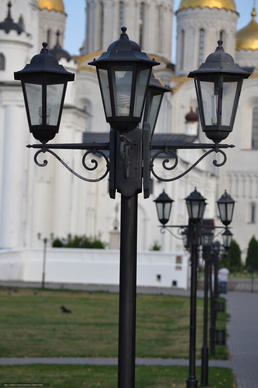 Lamps in front of a cathedral