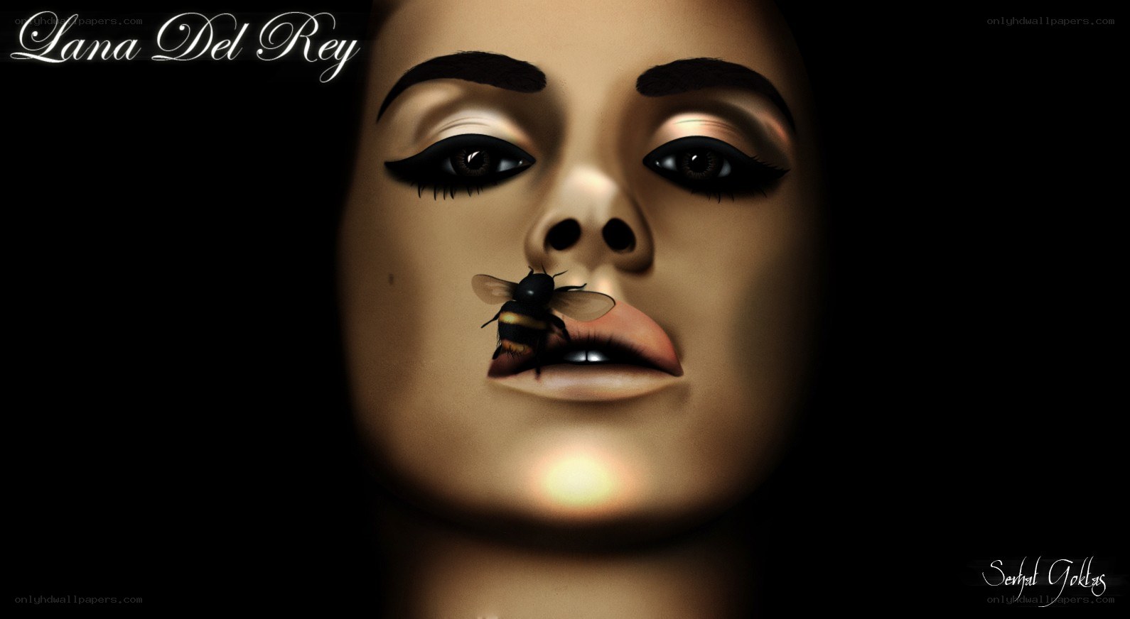 Lana Del Rey with bee
