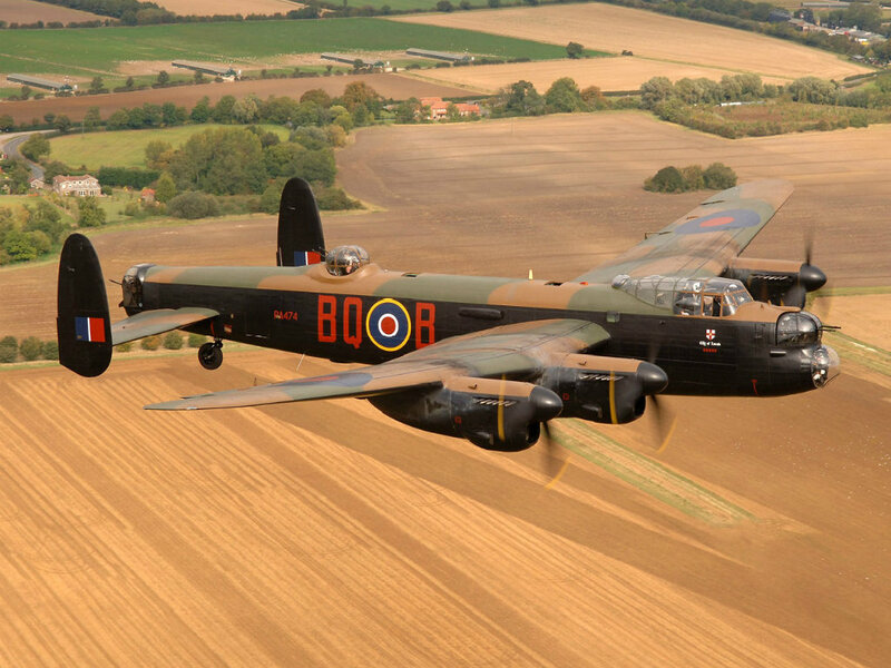 Lancaster Bomber Aircraft — Green, Calm, Afternoon, Photograph
