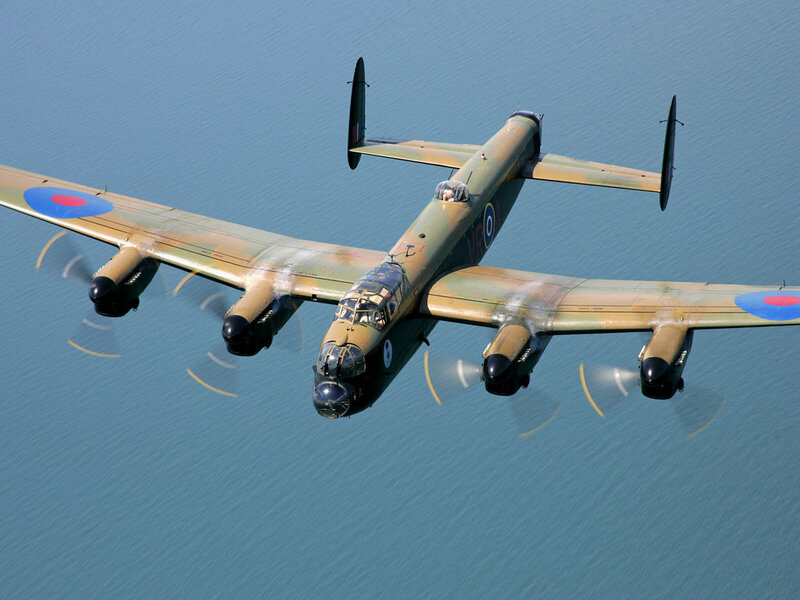 Lancaster Bomber Aircraft — Green, Calm, Afternoon
