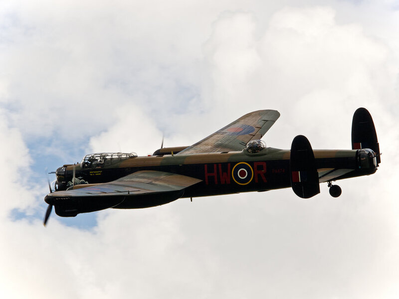 Lancaster Bomber Aircraft — Green, Dramatic, Photograph