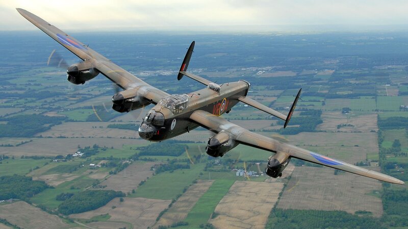 Lancaster Bomber Aircraft — Green, Serene, Afternoon