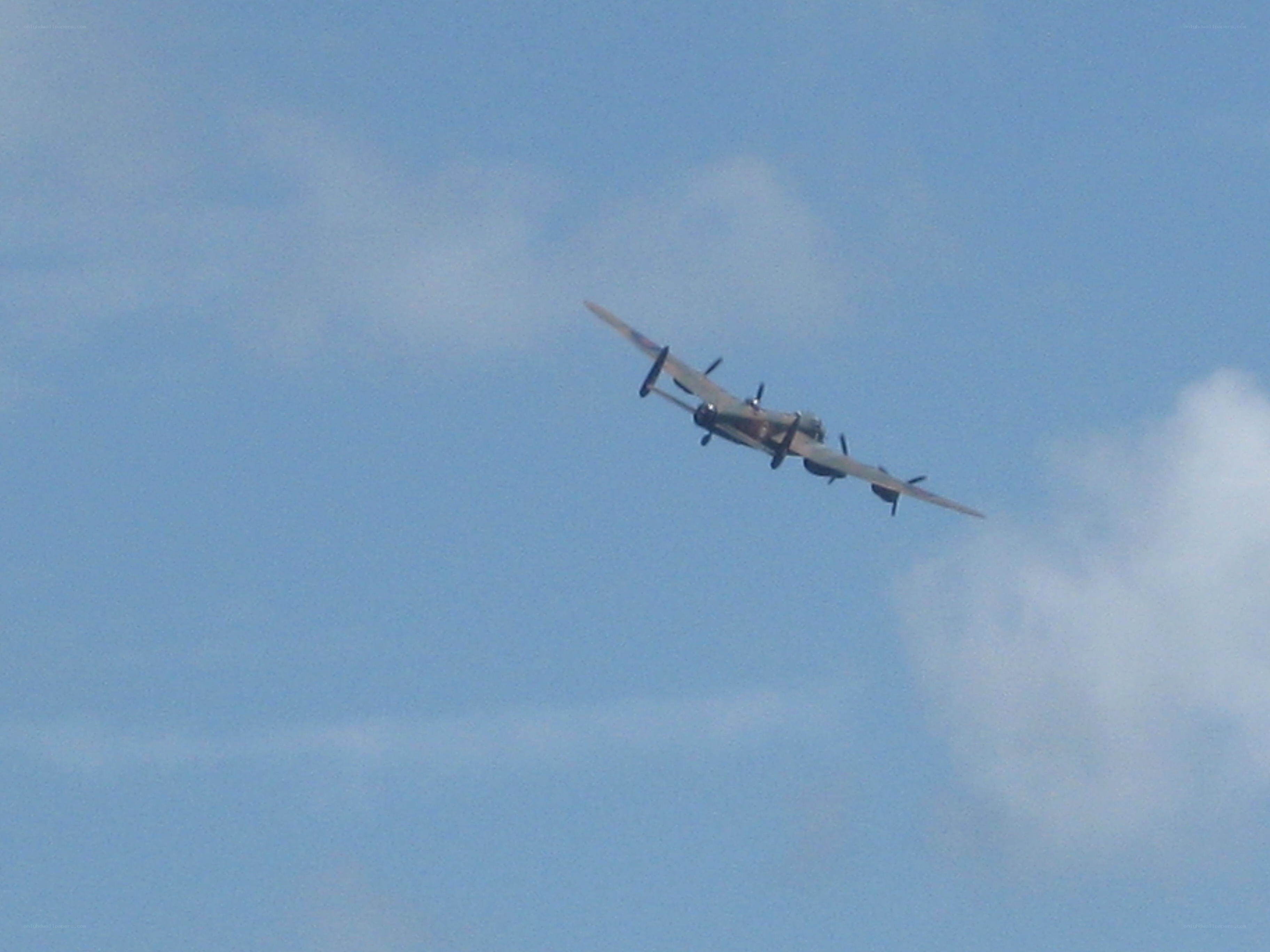 Lancaster bomber in flight