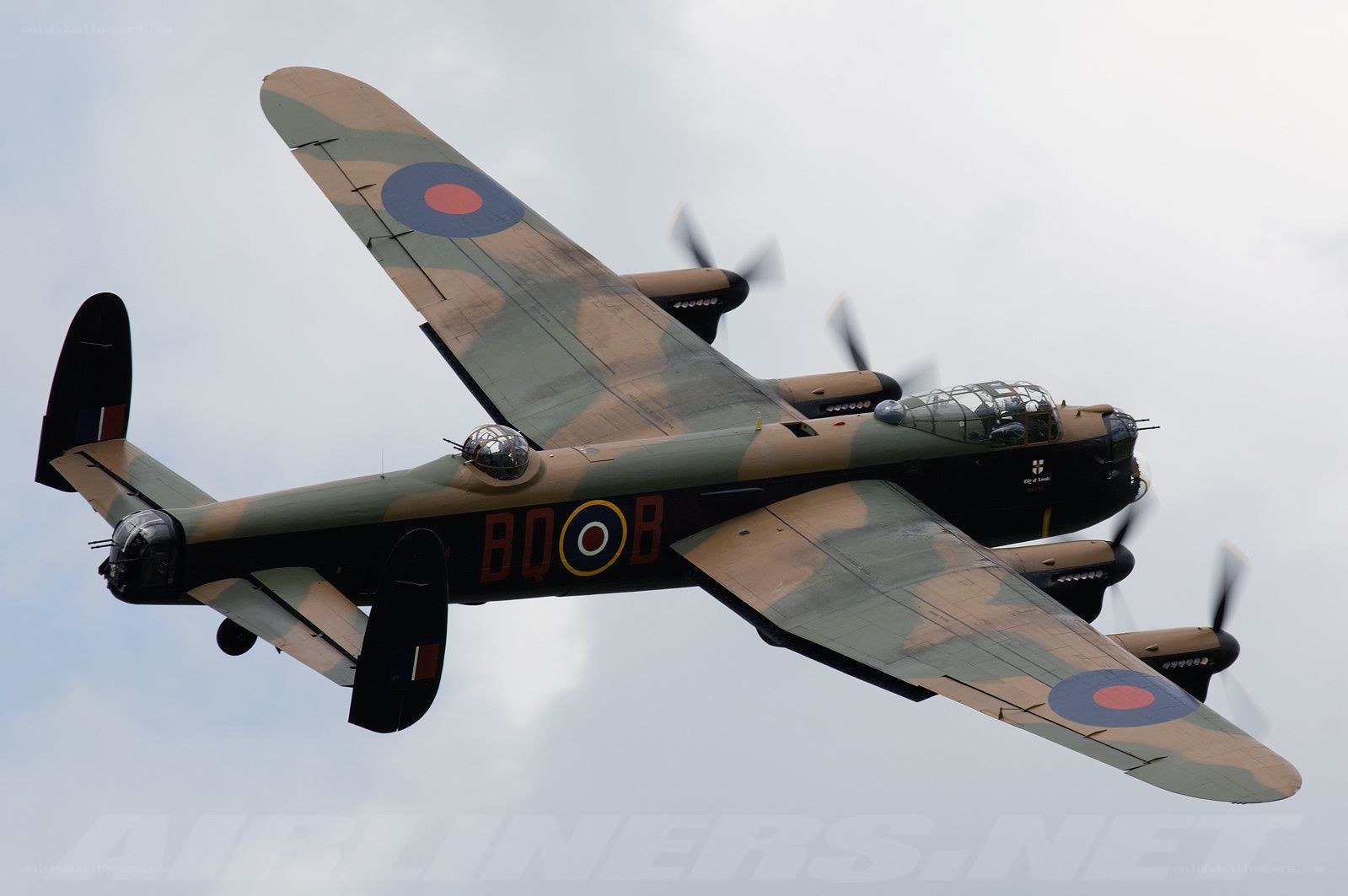 Lancaster bomber in flight