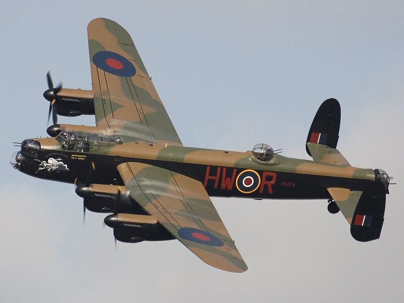 Lancaster bomber in flight