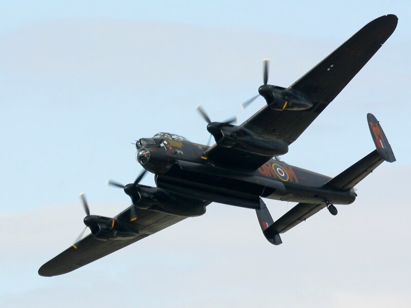 Lancaster bomber in flight