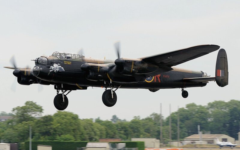 Lancaster bomber in flight