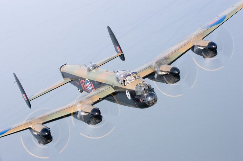 Lancaster bomber in flight