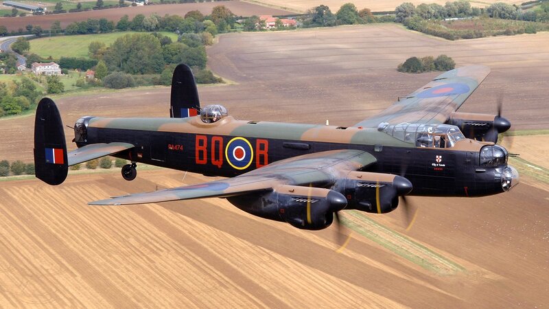 Lancaster bomber in flight