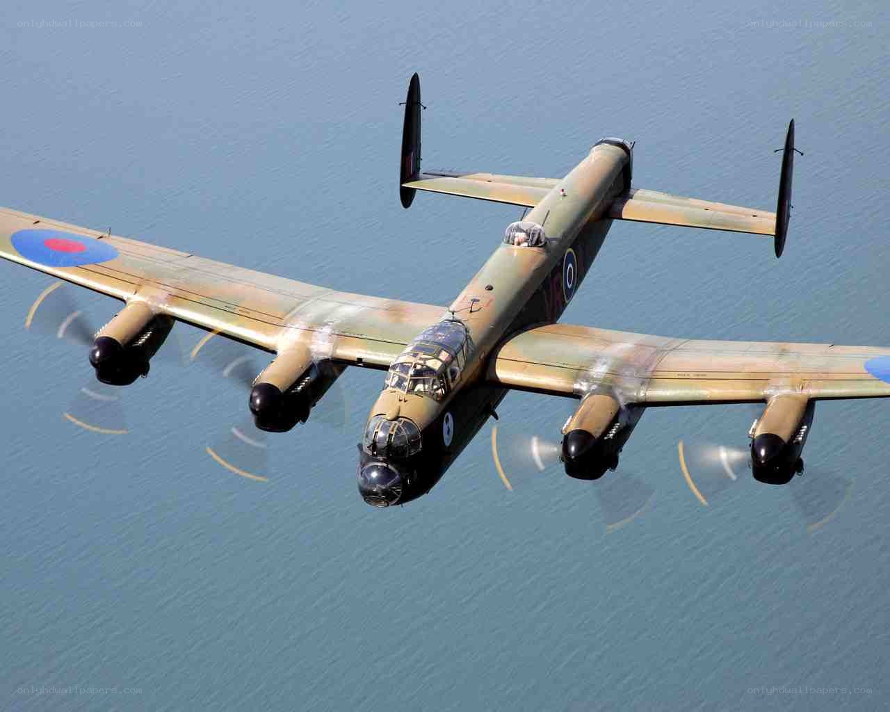 Lancaster bomber in flight