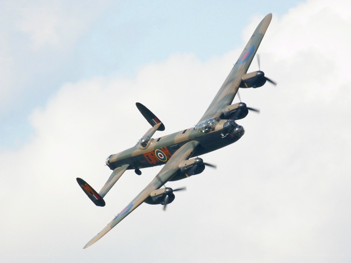 Lancaster bomber in flight