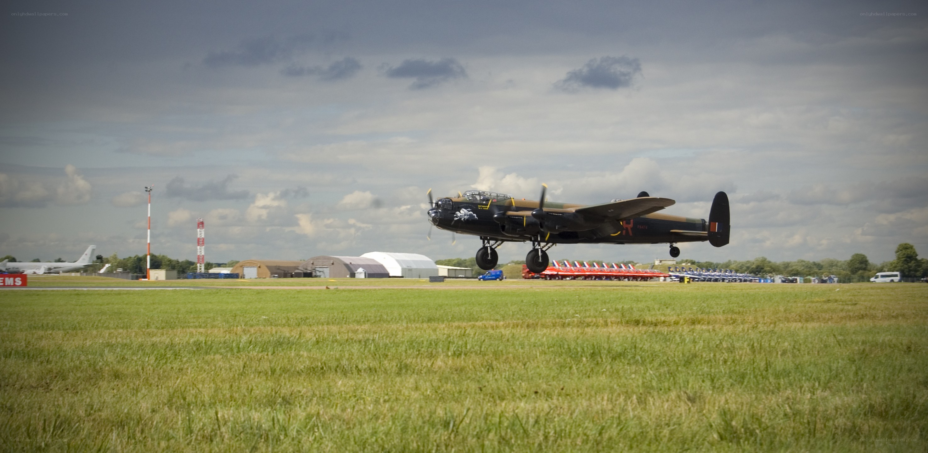 Lancaster bomber taking off