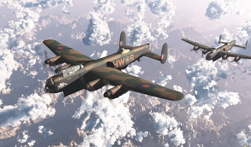 Lancaster Bombers in Flight — Green