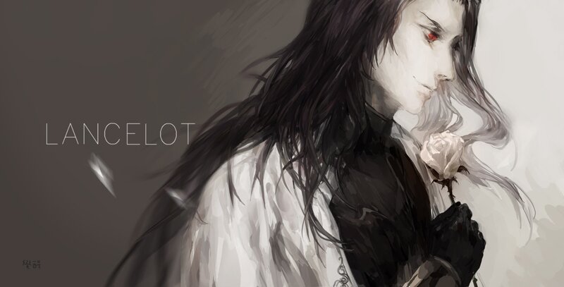 Lancelot with white rose