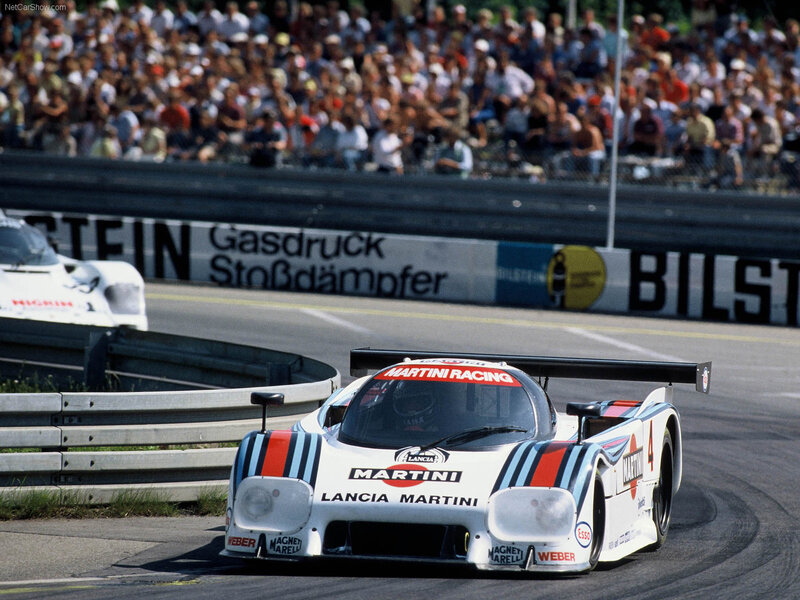 Lancia Martini race car on track