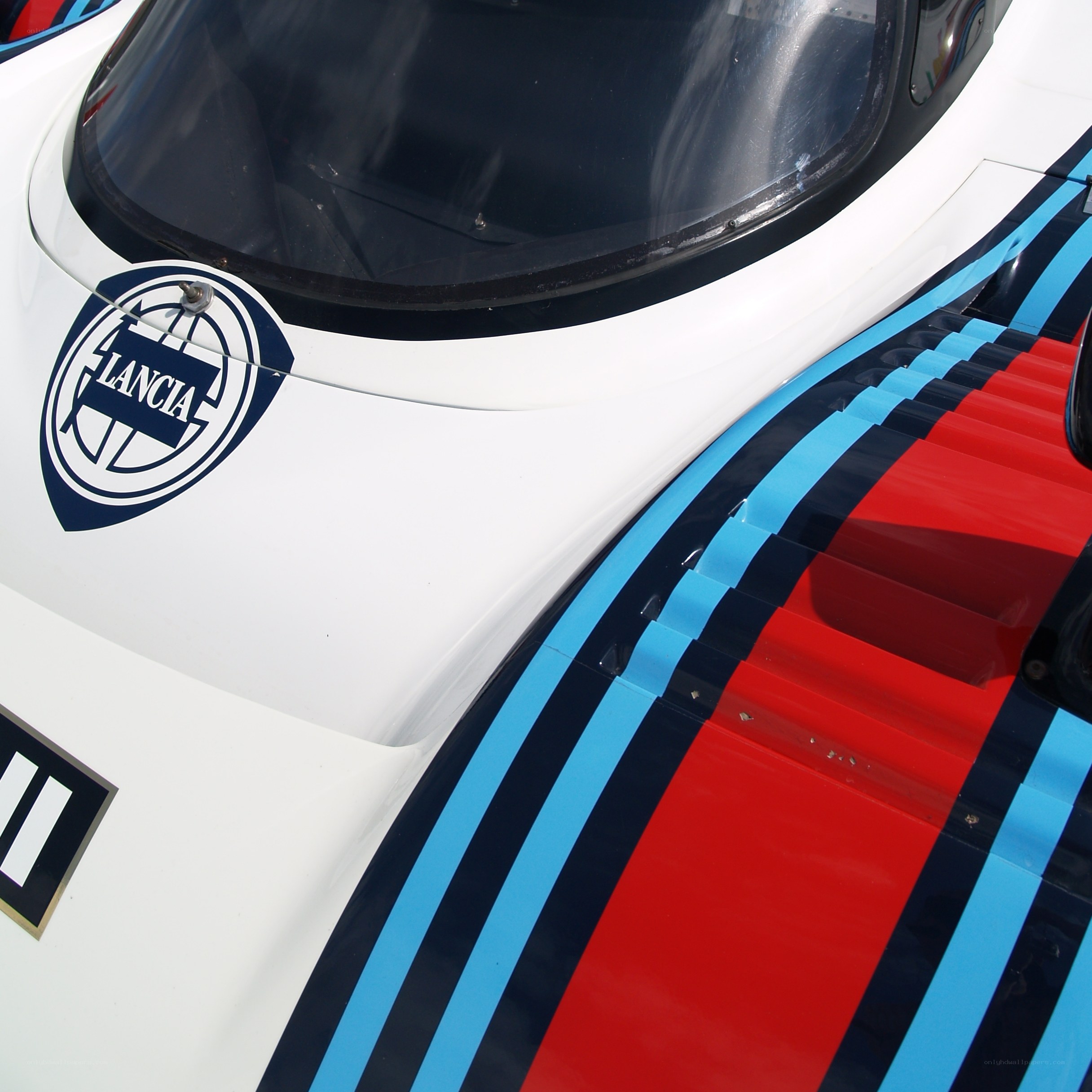 Lancia race car front view