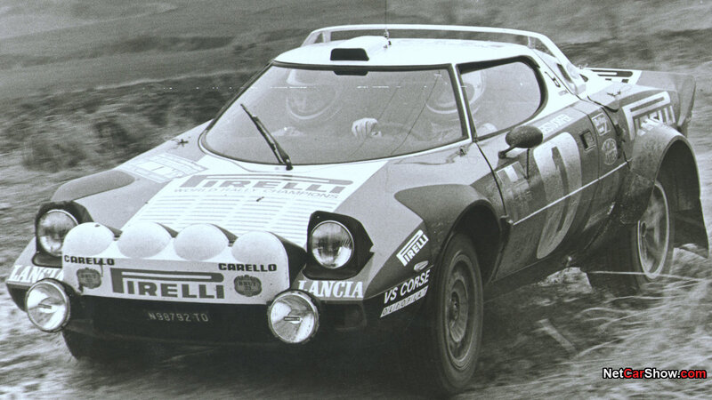 Lancia rally car in action