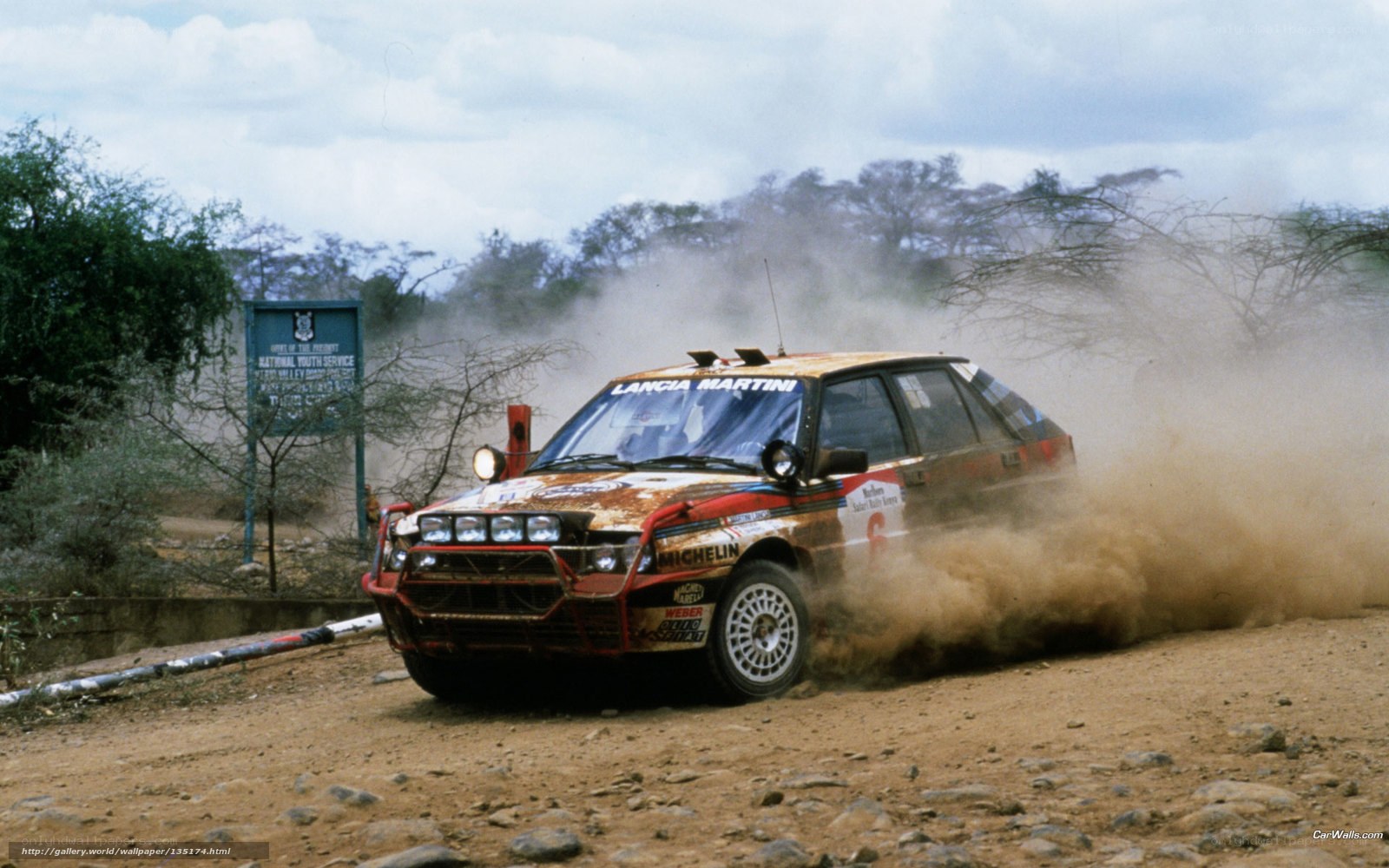 Lancia rally car in action