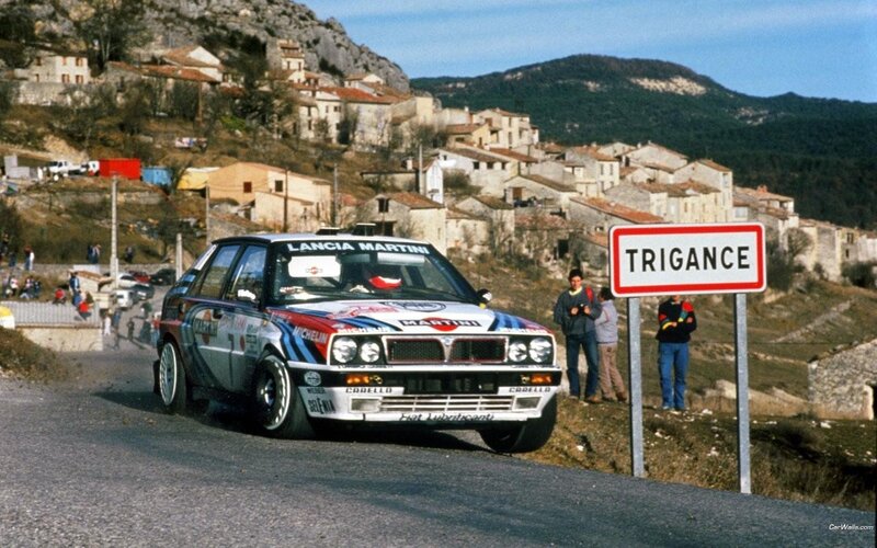 Lancia rally car in Trigance