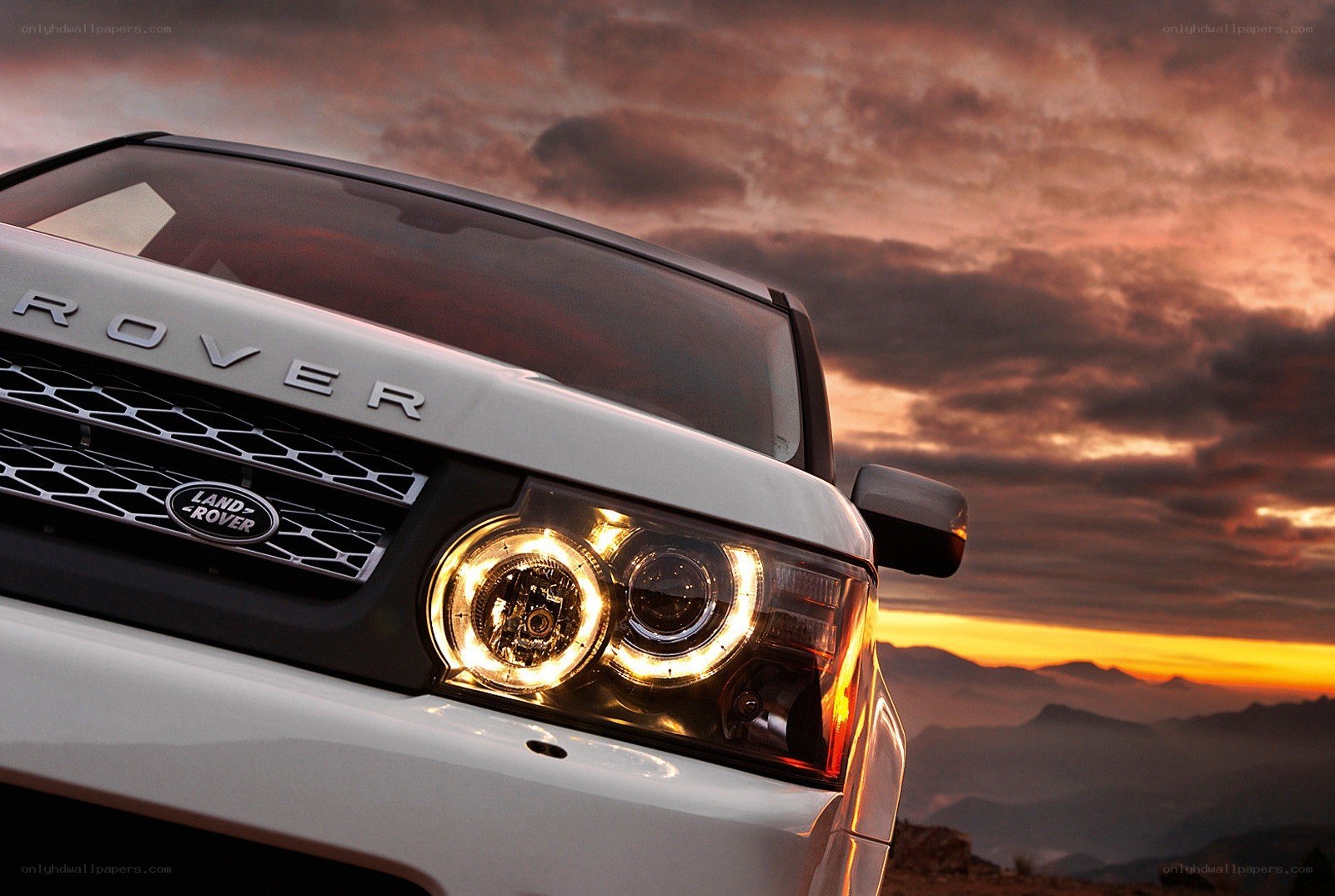 Land Rover at sunset
