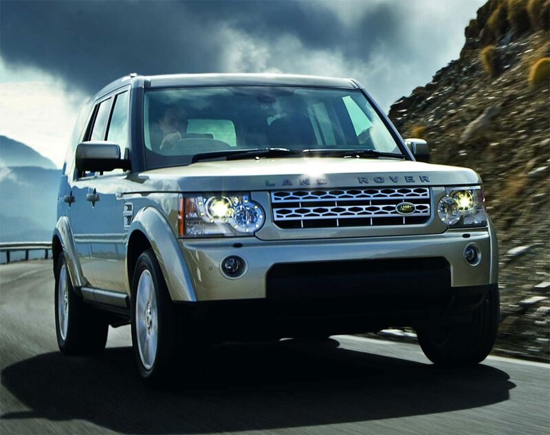Land Rover driving on mountain road