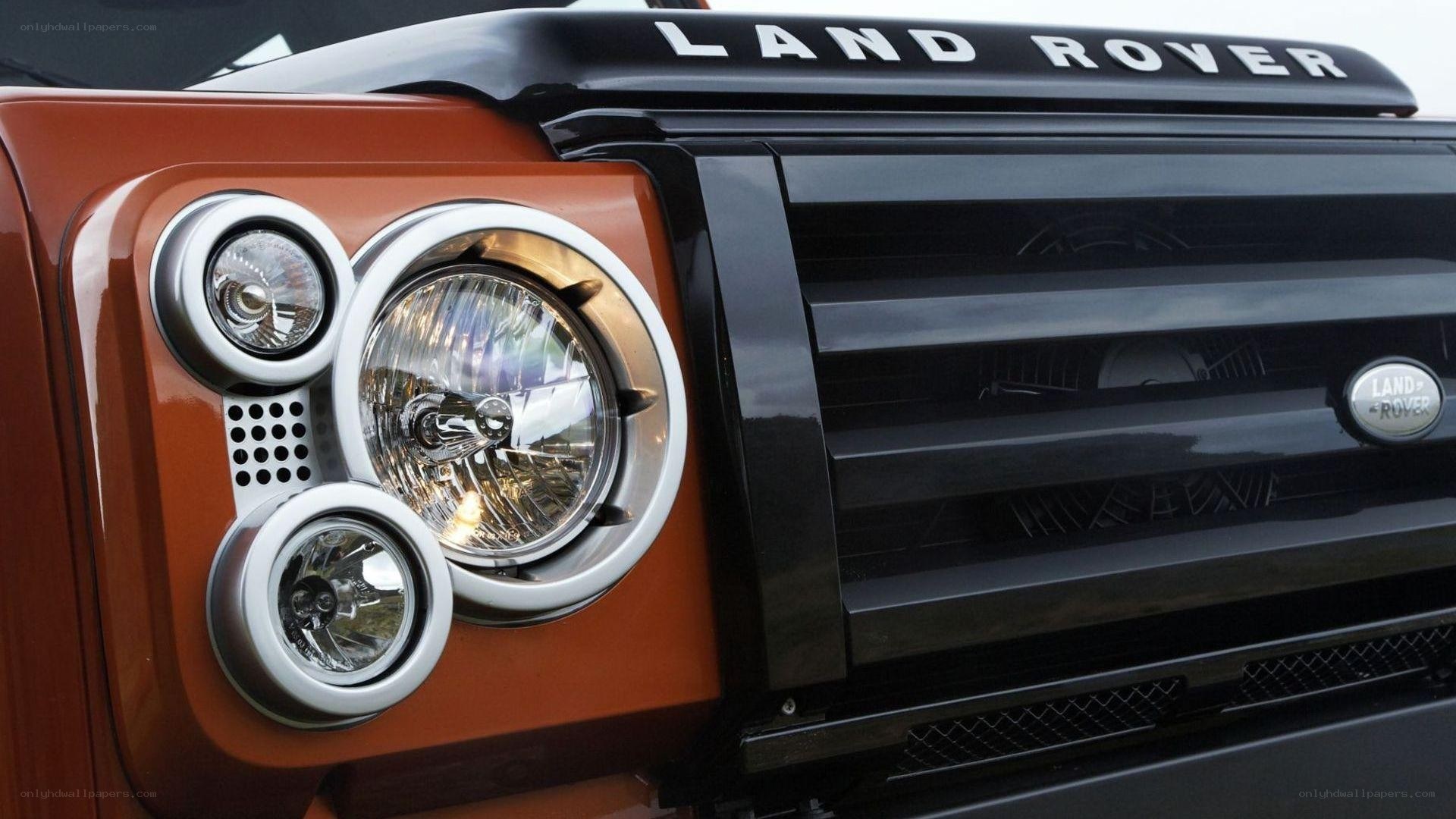 Land Rover front grille and headlight