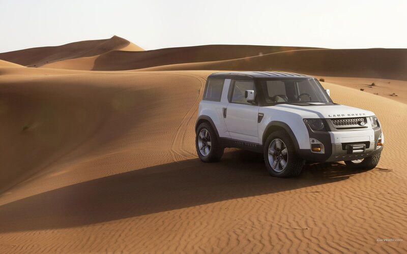 Land Rover in desert dunes