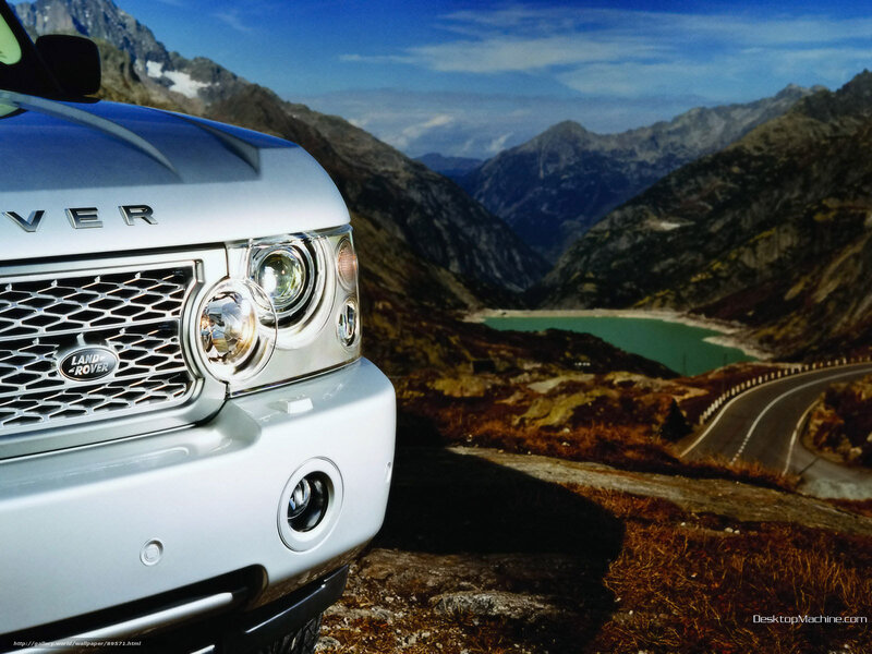 Land Rover in mountain landscape