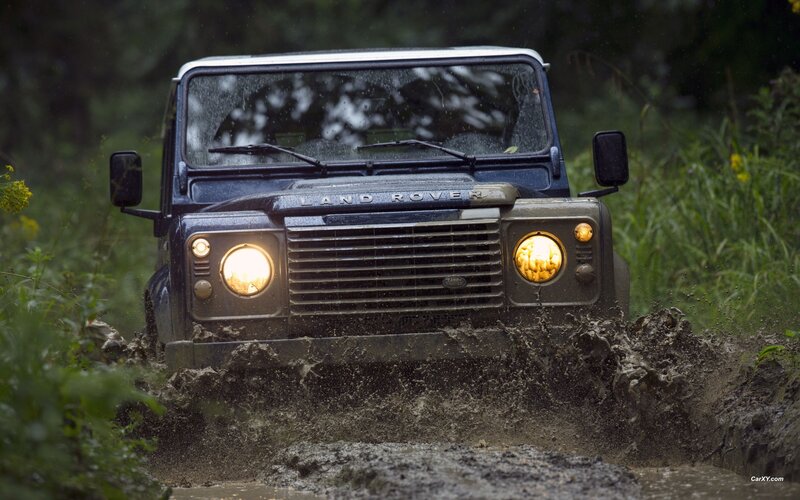 Land Rover in Mud — Green, Dramatic, Photograph, Grille