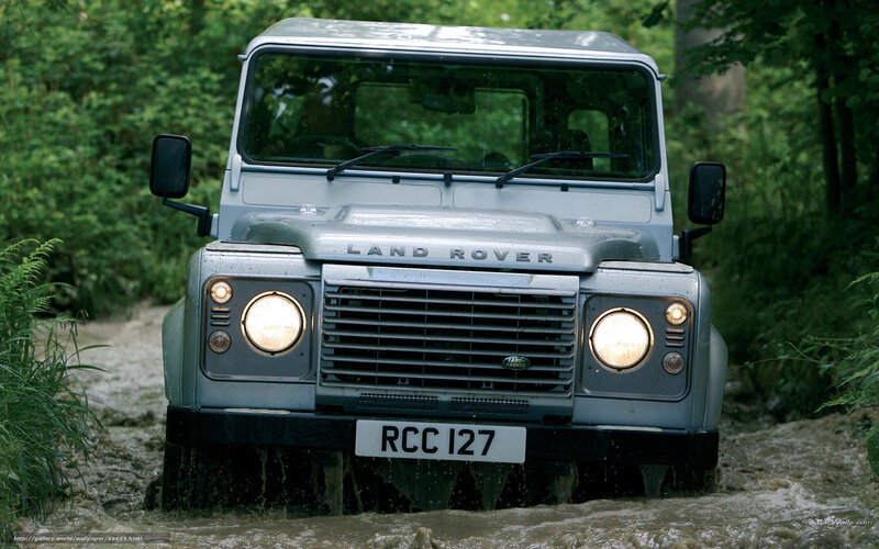 Land Rover in muddy water
