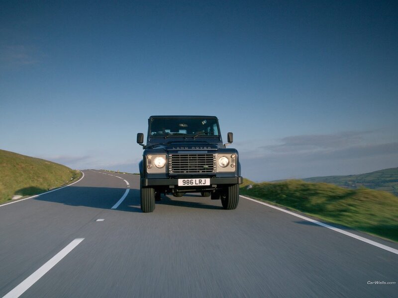 Land Rover on a winding road