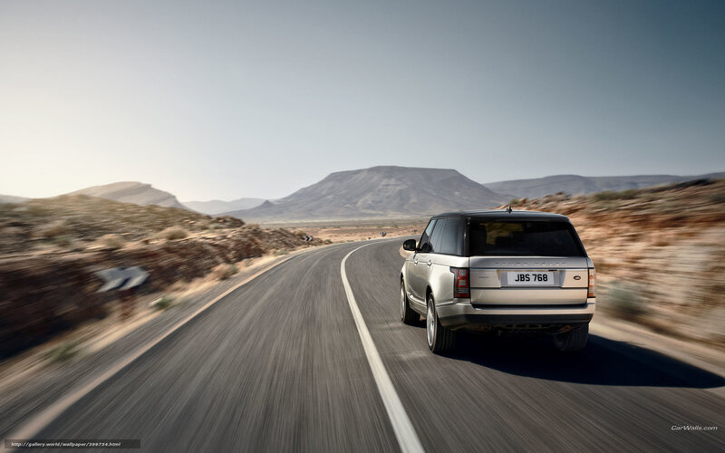 Land Rover on desert road