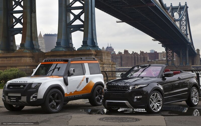 Land Rover vehicles by bridge