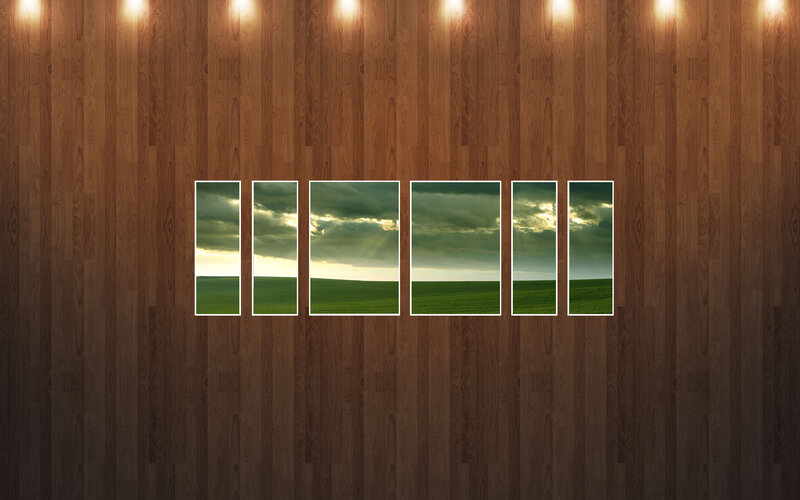 Landscape art on wood wall