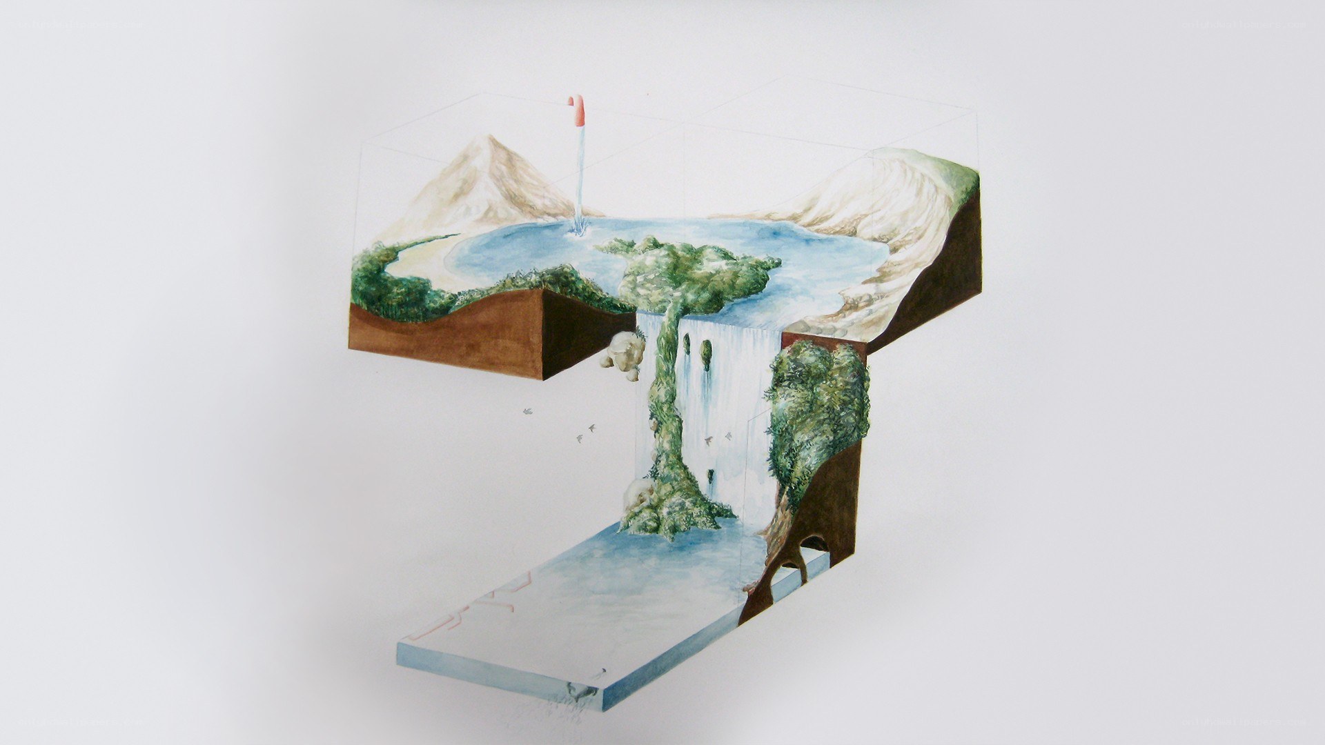 landscape diorama illustration