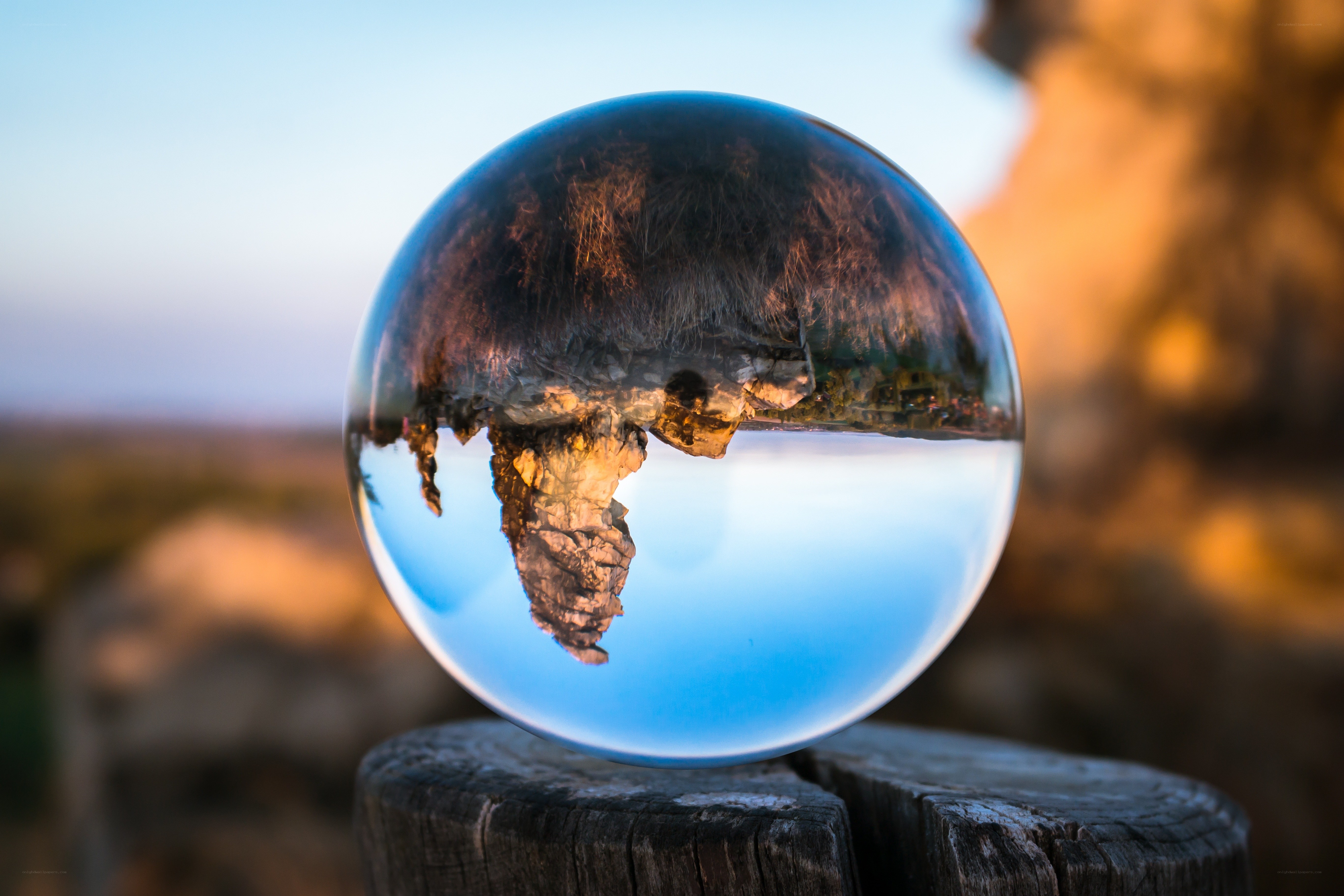landscape in a crystal ball
