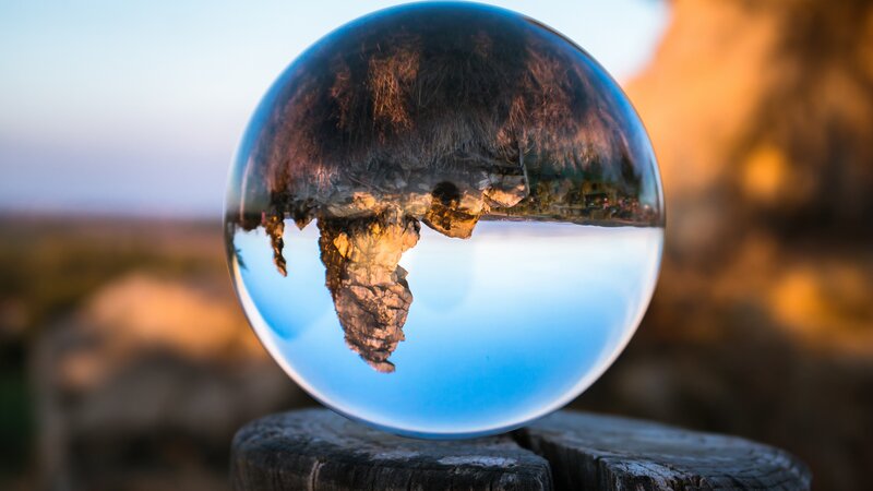 Landscape in Glass Sphere