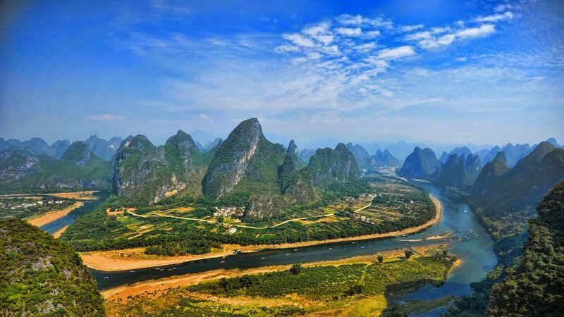 Landscape of karst mountains