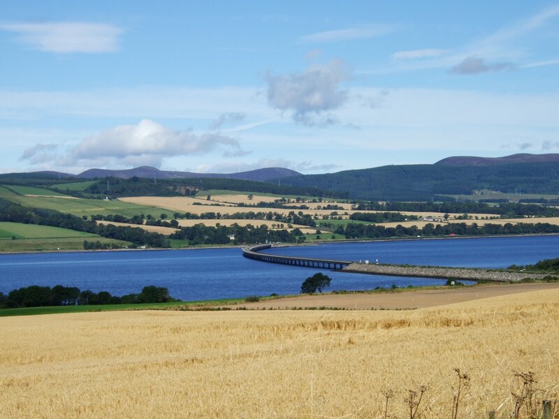 Landscape with bridge over water