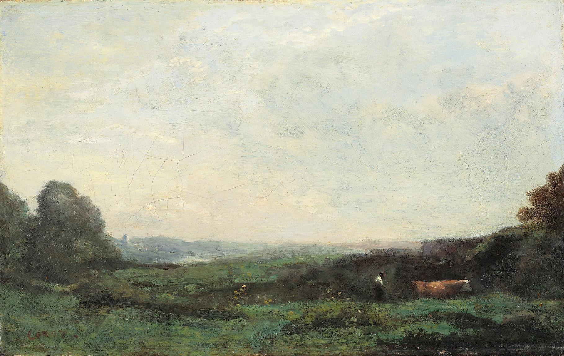 Landscape with Cow and Shepherd