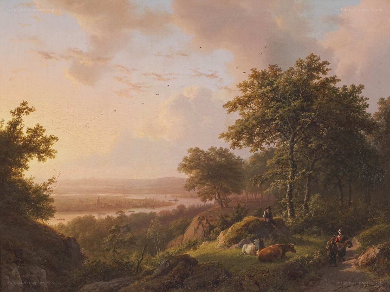 Landscape with Cows and Travelers