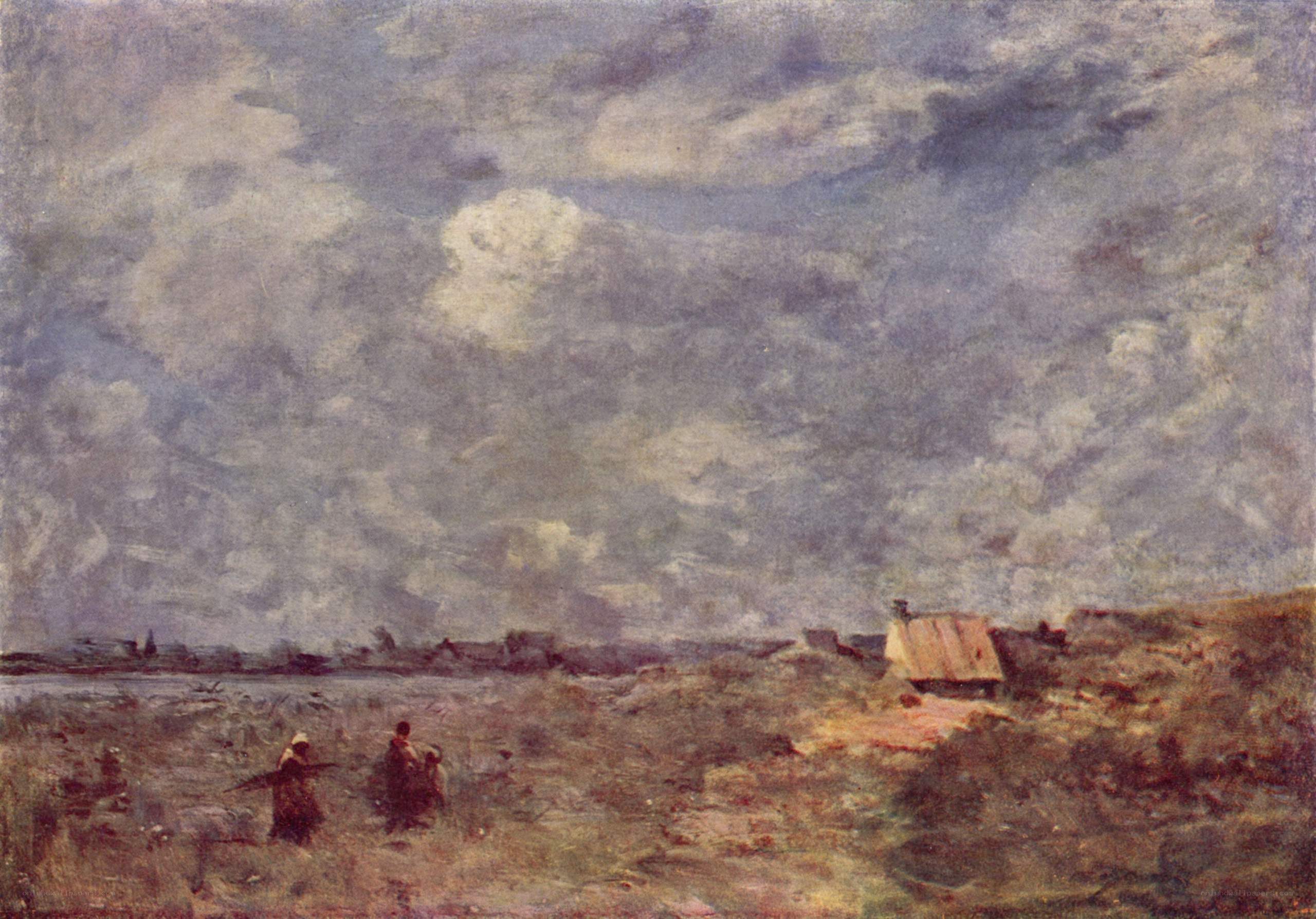 Landscape with figures and hut