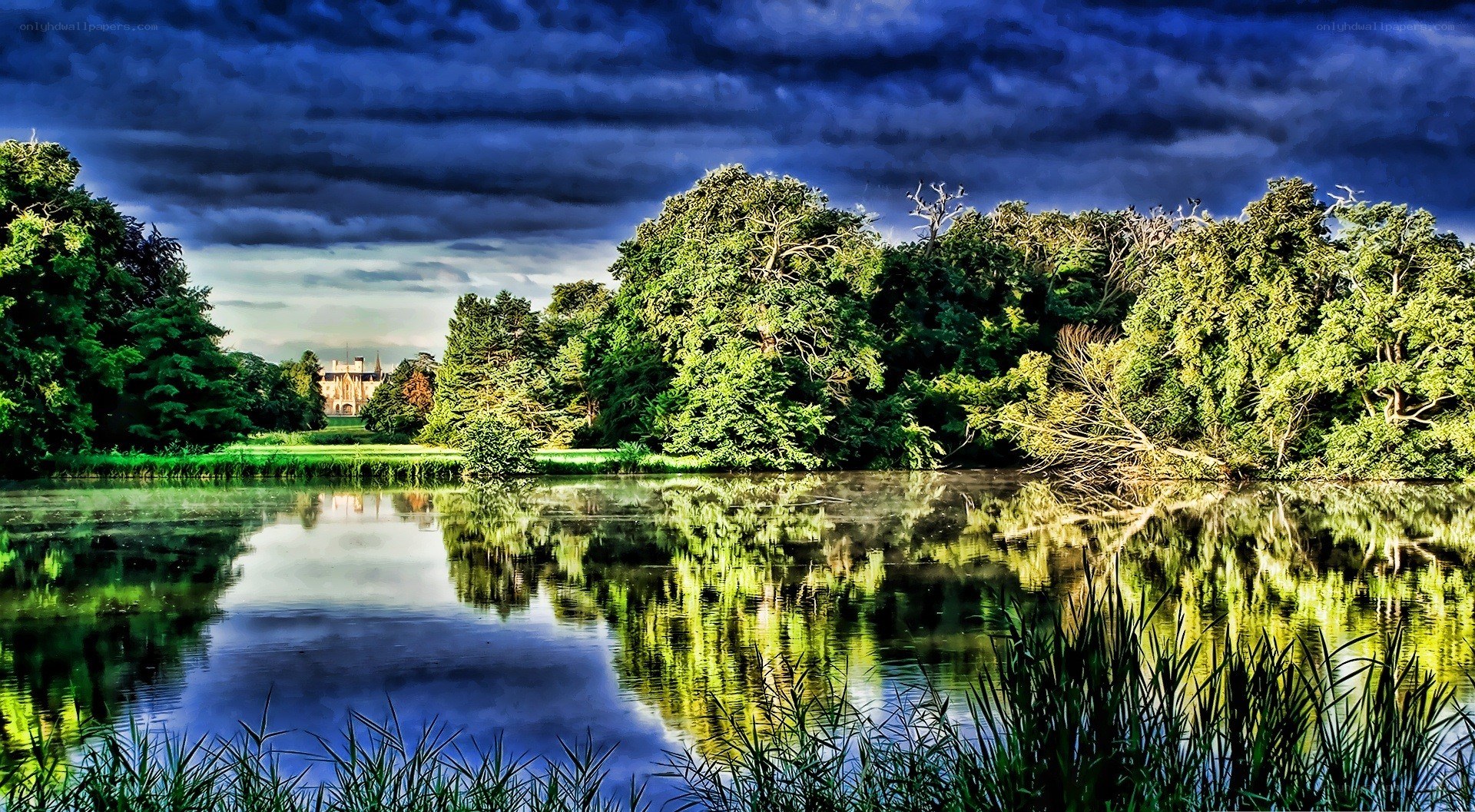 Landscape with lake and castle