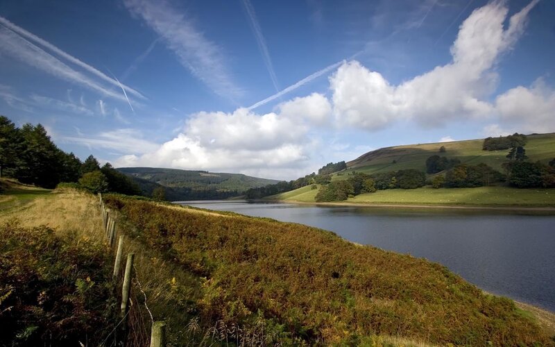 Landscape with lake and hills