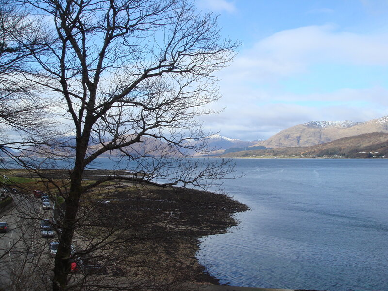 Landscape with lake and mountains